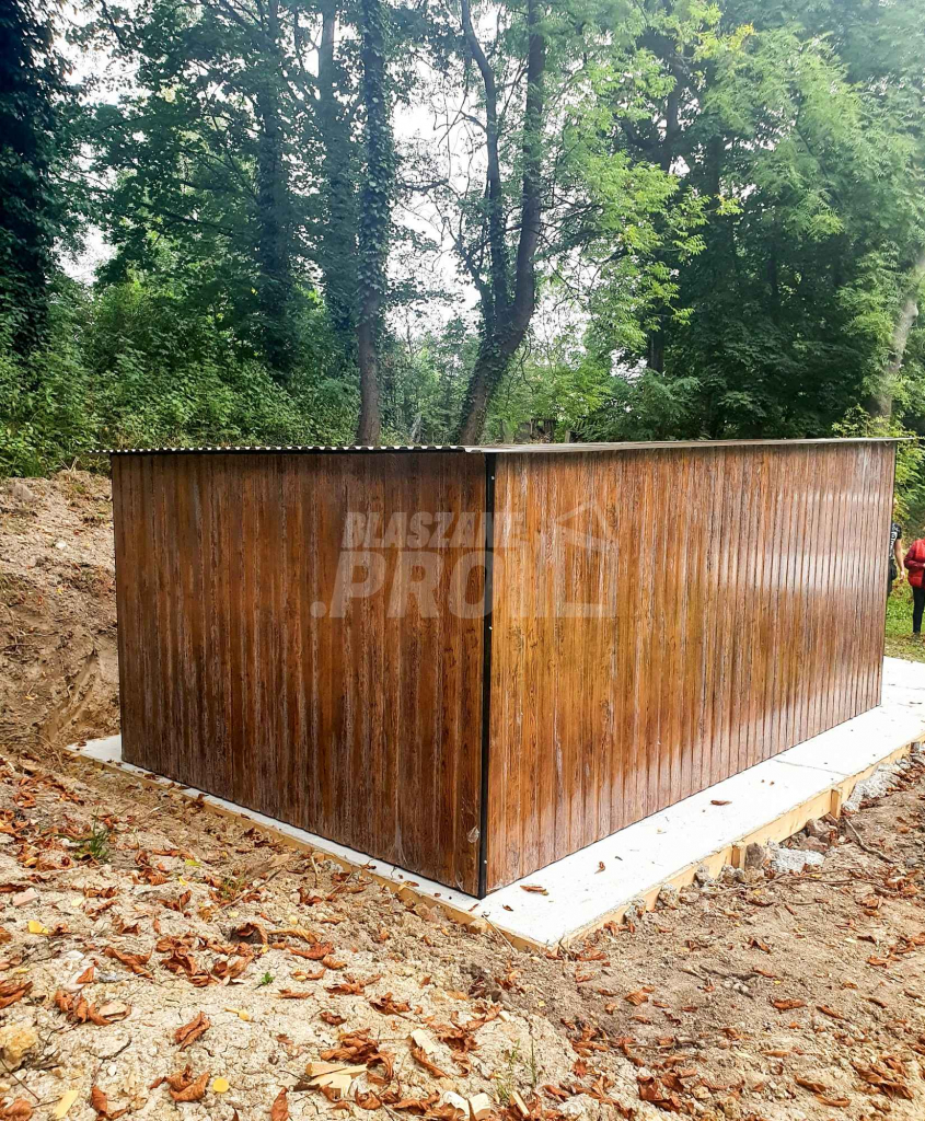 Garaż blaszany 3x6 Brama dwuskrzydłowa drewnopodobny spad w tył GP105 Rybnik - zdjęcie 7