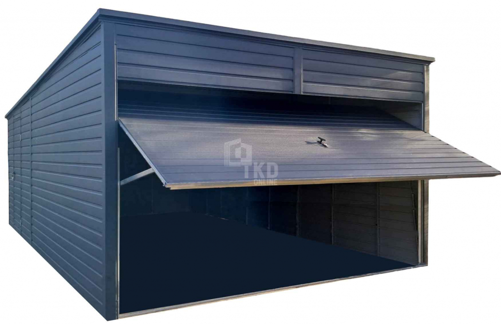 Garaż blaszany 3,5x7m Brama uchylna  drzwi  dach TKD258 Słupsk - zdjęcie 1