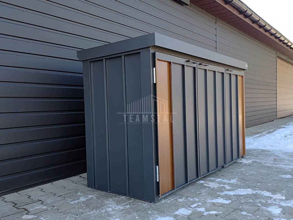 Zabudowa koszy na śmieci wiata obudowa 177x65x110 cm 3x120L TS1222 Lubartów - zdjęcie 4
