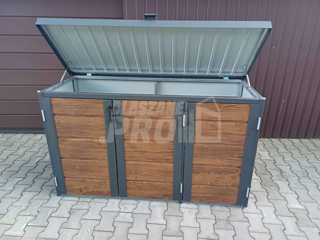 Zabudowa koszy na śmieci wiata śmietnikowa 177x65x110 cm 3x120L GP338 Koszalin - zdjęcie 8