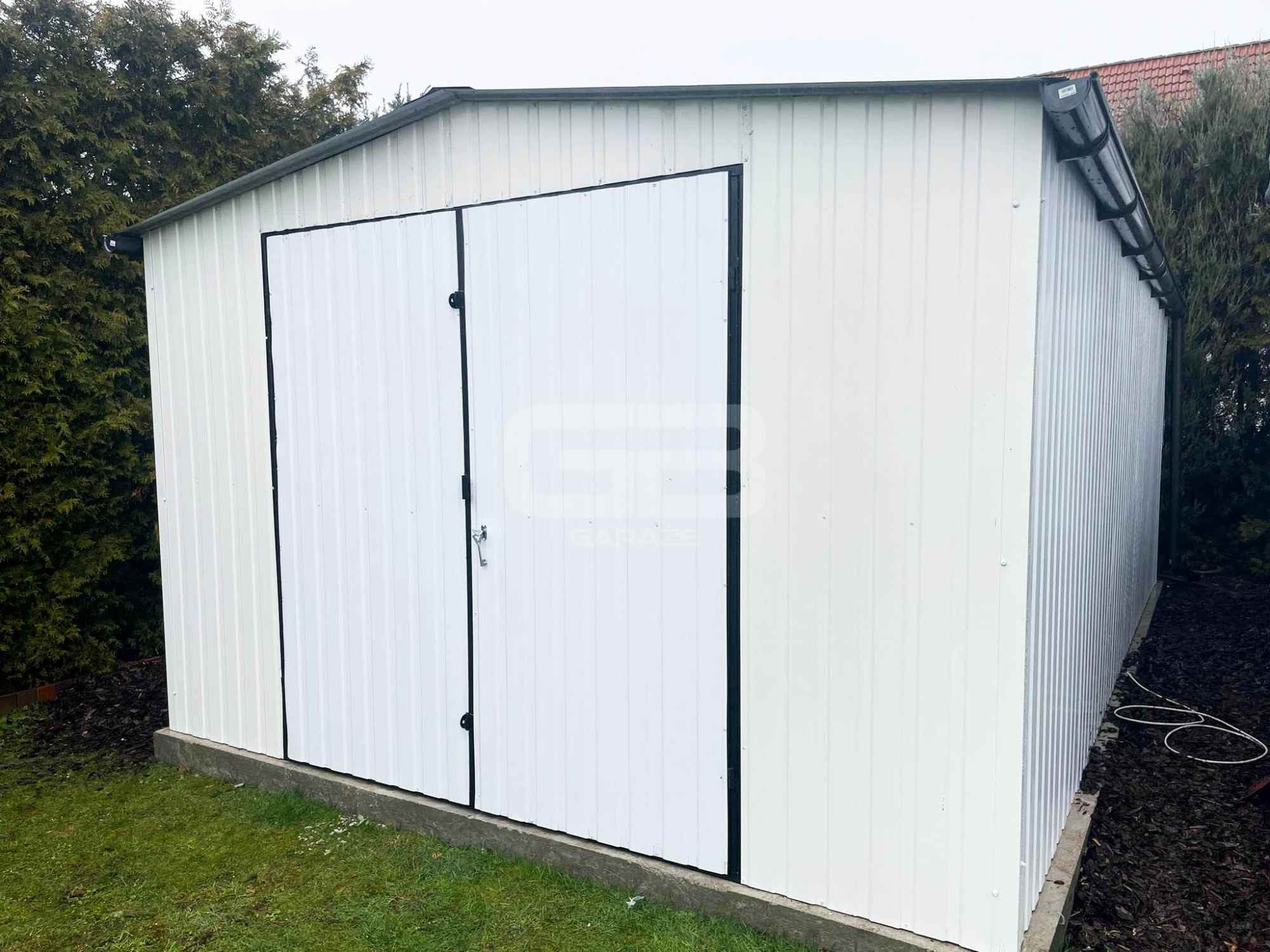 Garaż blaszany 4x6 Brama dwuskrzydłowa Biały  Dach dwuspadowy GB167 Kalisz - zdjęcie 3
