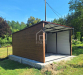 Garaż blaszany 3x4 Brama uchylna - drewnopodobny - Spad w tył PLG124 Gdańsk - zdjęcie 3