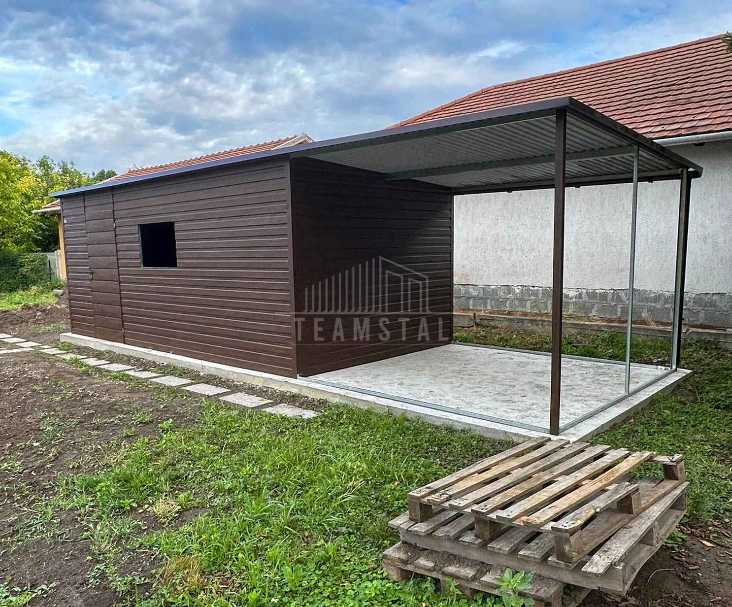 Schowek - domek ogrodowy 6x3m wiata 3m drzwi otwór na okno dach TS1136 Iława - zdjęcie 4