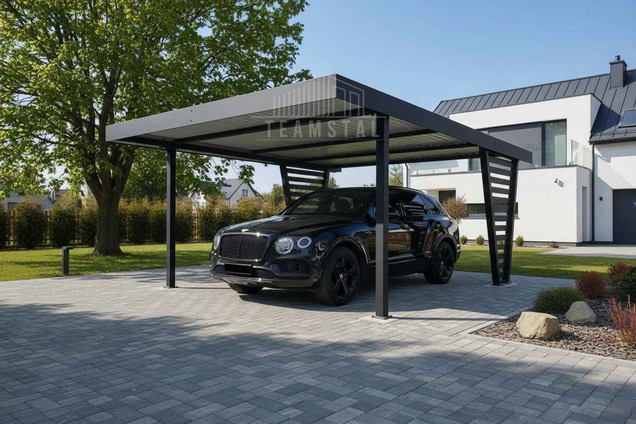 Carport V PREMIUM 5x4,5m Wypełnienie panelami Wiata samochodowa TS1263 Toruń - zdjęcie 3