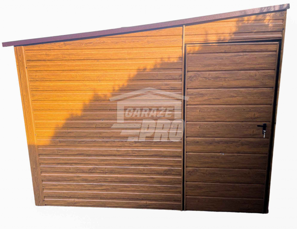 Domek Ogrodowy Schowek 3x2 Drzwi Jasny Orzech  Dach spad w lewo GP276 Dobre Miasto - zdjęcie 1