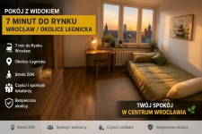 Pokój (15 met) Okolice Legnickiej BALKON/WINDA (Wrocław)