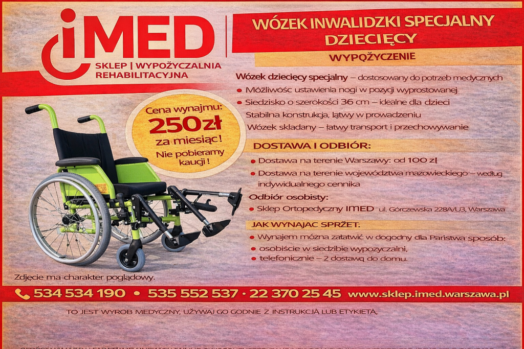 Wozek inwalidzki specjalny dzieciecy wynajem Bemowo - zdjęcie 1