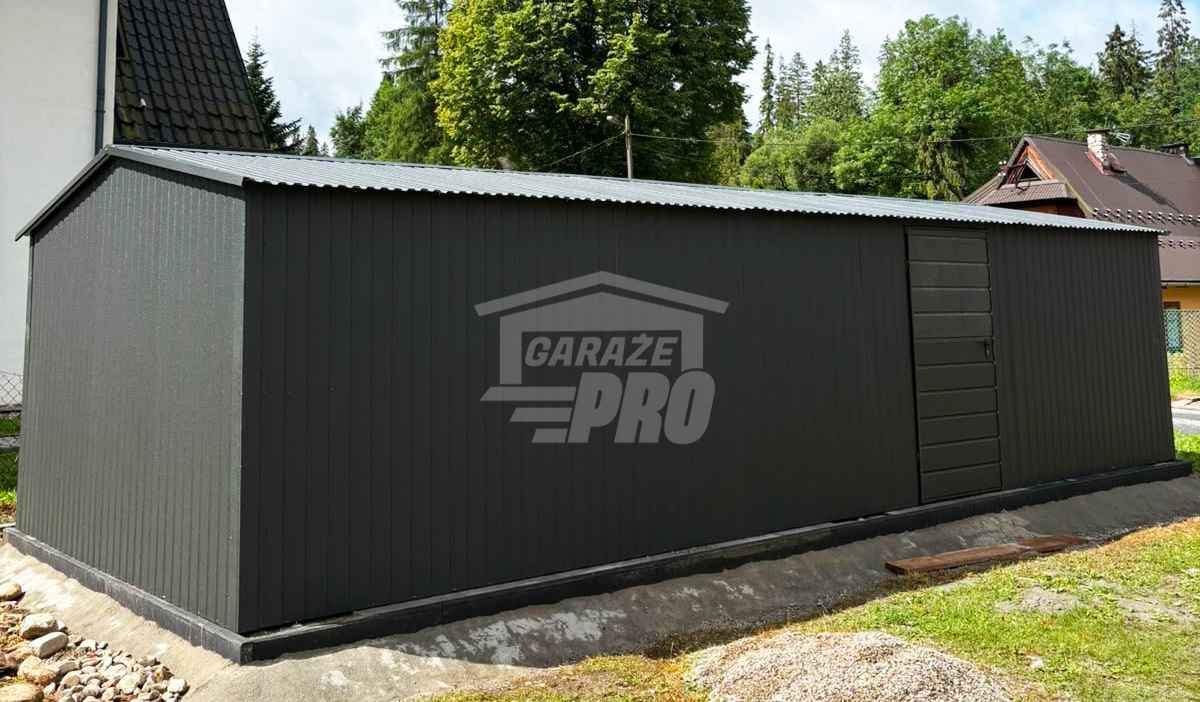 Garaż blaszany 4,5x8 m - brama dwuskrzydłowa - drzwi - dach GP764 Lubartów - zdjęcie 4