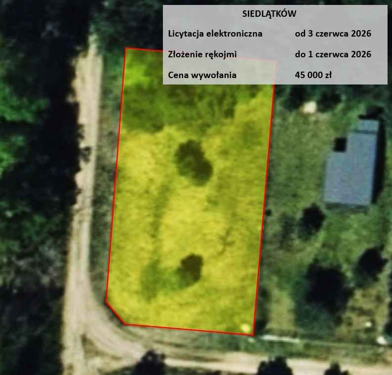 Licytacja komornicza, uzbrojona, Jeziorsko Siedlątków - zdjęcie 1