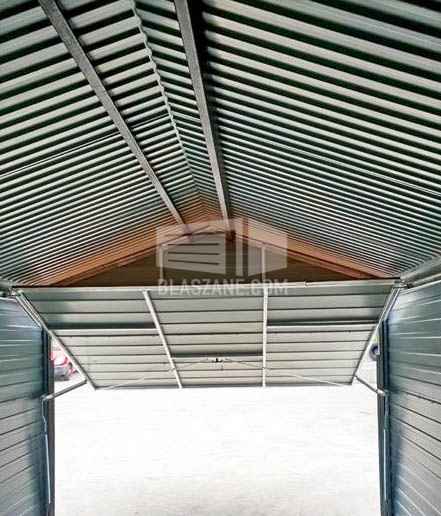 Garaż Blaszany 3x5 - Brama uchylna drewnopodobny dach dwuspadowy BL132 Bełchatów - zdjęcie 3