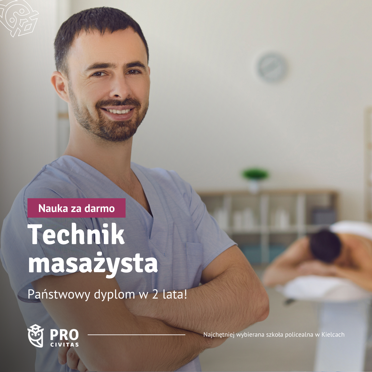Bezpłatny kierunek: Technik masażysta w PRO Civitas. Zawód w 2 LATA! Kielce - zdjęcie 1