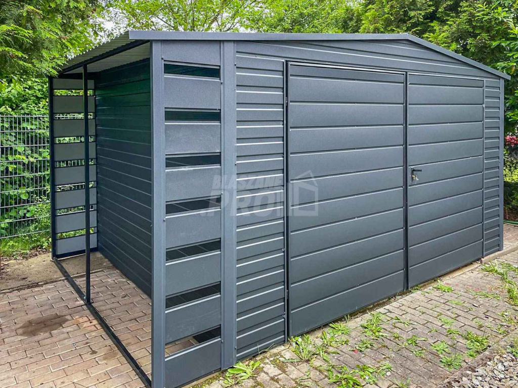 Schowek - Domek Ogrodowy 4x3m + Wiata 0,5m Brama Dwuskrzydłowa GP4550 Rawa Mazowiecka - zdjęcie 4