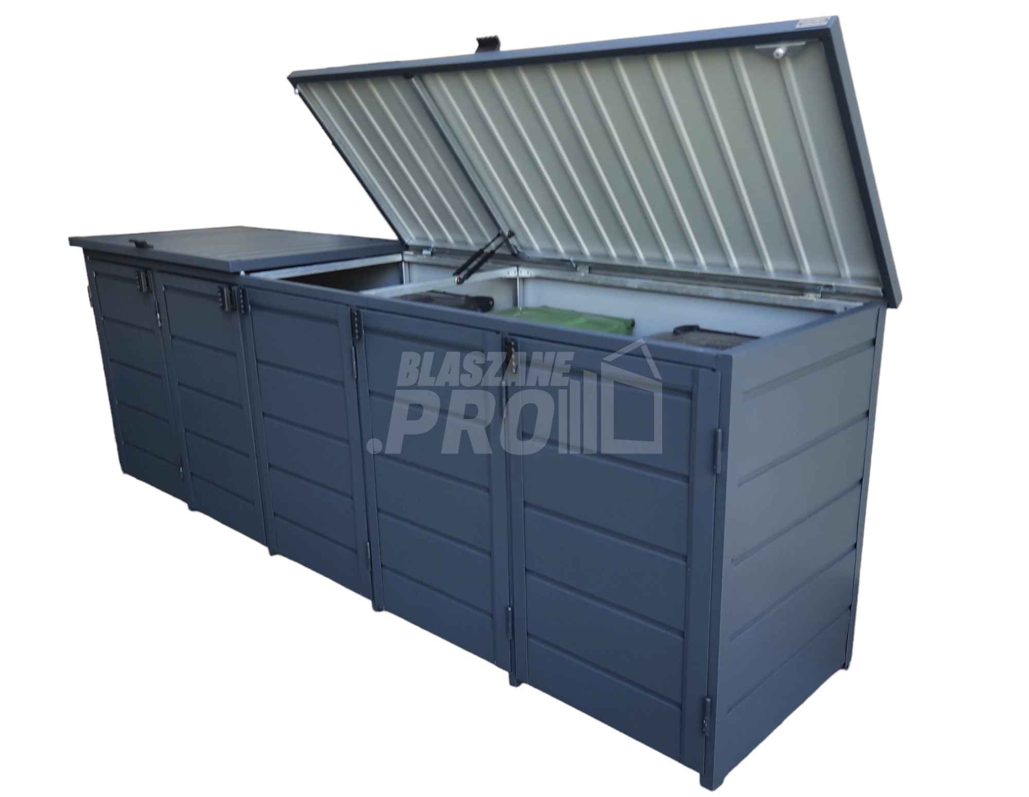 Zabudowa koszy na śmieci wiata śmietnikowa 345x80x120 cm 5x240L GP332 Cieszyn - zdjęcie 1