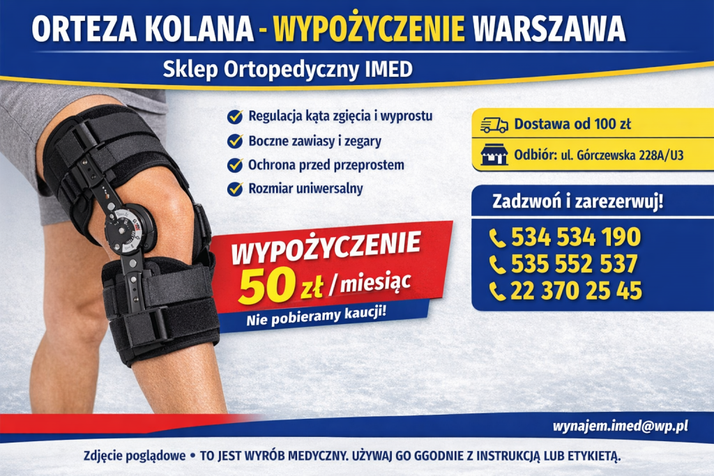 Orteza kolana – wypożyczenie Warszawa | Sklep Ortopedyczny IMED Bemowo - zdjęcie 1