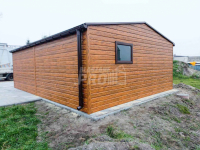 Garaż blaszany 6x6m  drewnopodobny rynny - dach dwuspadowy GP447 Toruń - zdjęcie 2