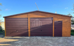 Garaż blaszany 9x6m - 2x brama uchylna - drzwi - 3x okno - rynny SO110 Żnin - zdjęcie 3