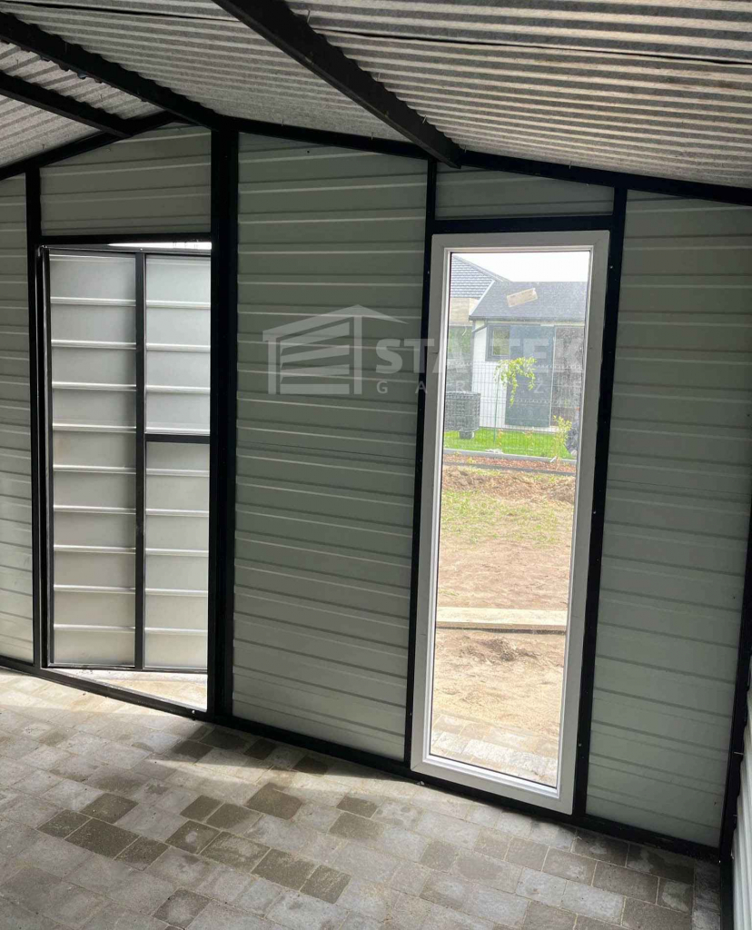 Schowek Domek Ogrodowy 4x2,5m + Wiata 1x2,5m Okno dach rynny ST161 Busko-Zdrój - zdjęcie 7