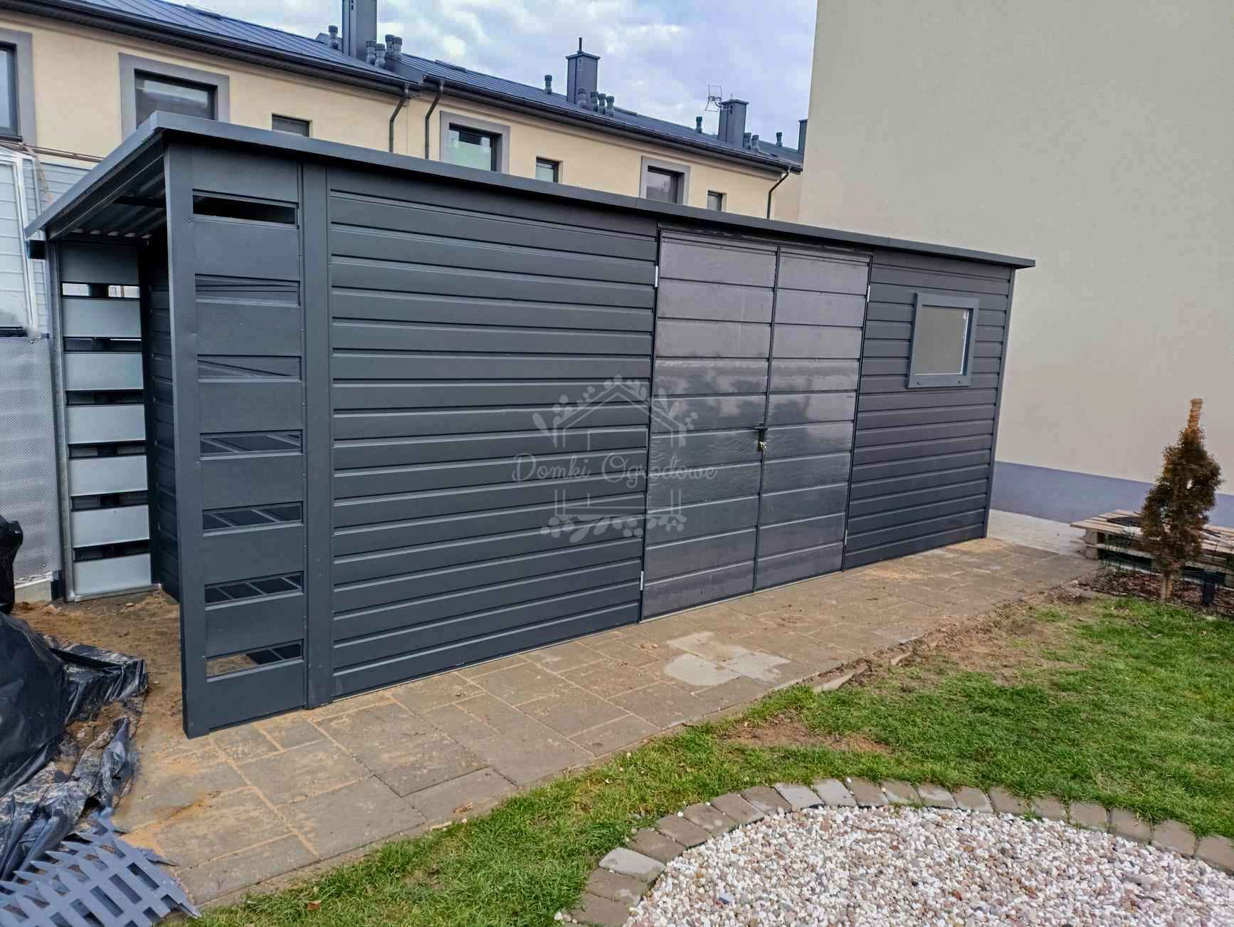 Schowek - domek ogrodowy 6x2,5m + wiata 0,5m  okno - antracyt  ID897 Rawa Mazowiecka - zdjęcie 3