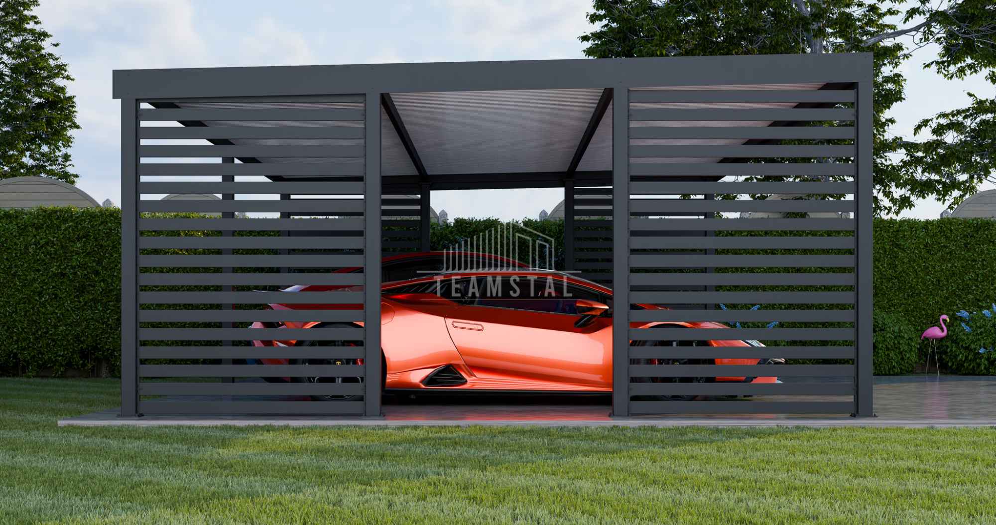 CarPort PREMIUM - wiata samochodowa 7x5  dodatkowa zabudowa TS1110 Czersk - zdjęcie 3