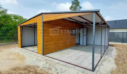 Garaż blaszany 4x6 + wiata 4m Brama uchylna Drzwi okno Dach ST119 Częstochowa - zdjęcie 4