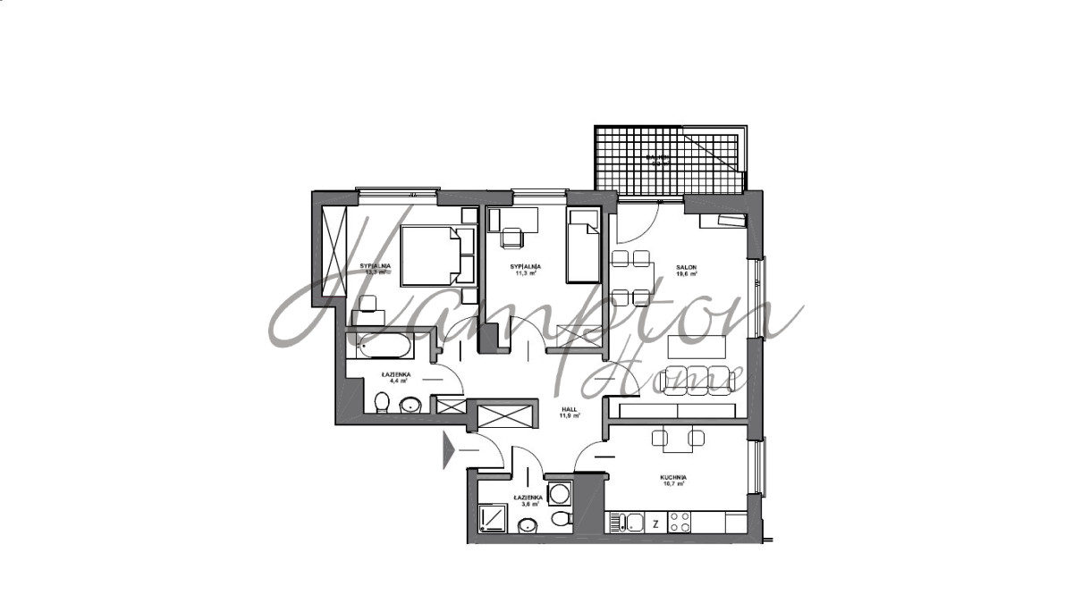 3 pokoje Marina Mokotów ul. Wyględowska Mokotów - zdjęcie 12