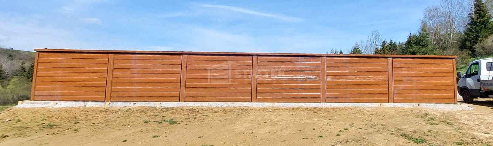 Garaż blaszany 18x5m 6x brama uchylna 2x drzwi rynna spad ST234 Września - zdjęcie 6