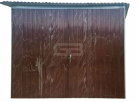 Garaż blaszany 3x5m wolnostojący - brama - ciemny brąz GB148