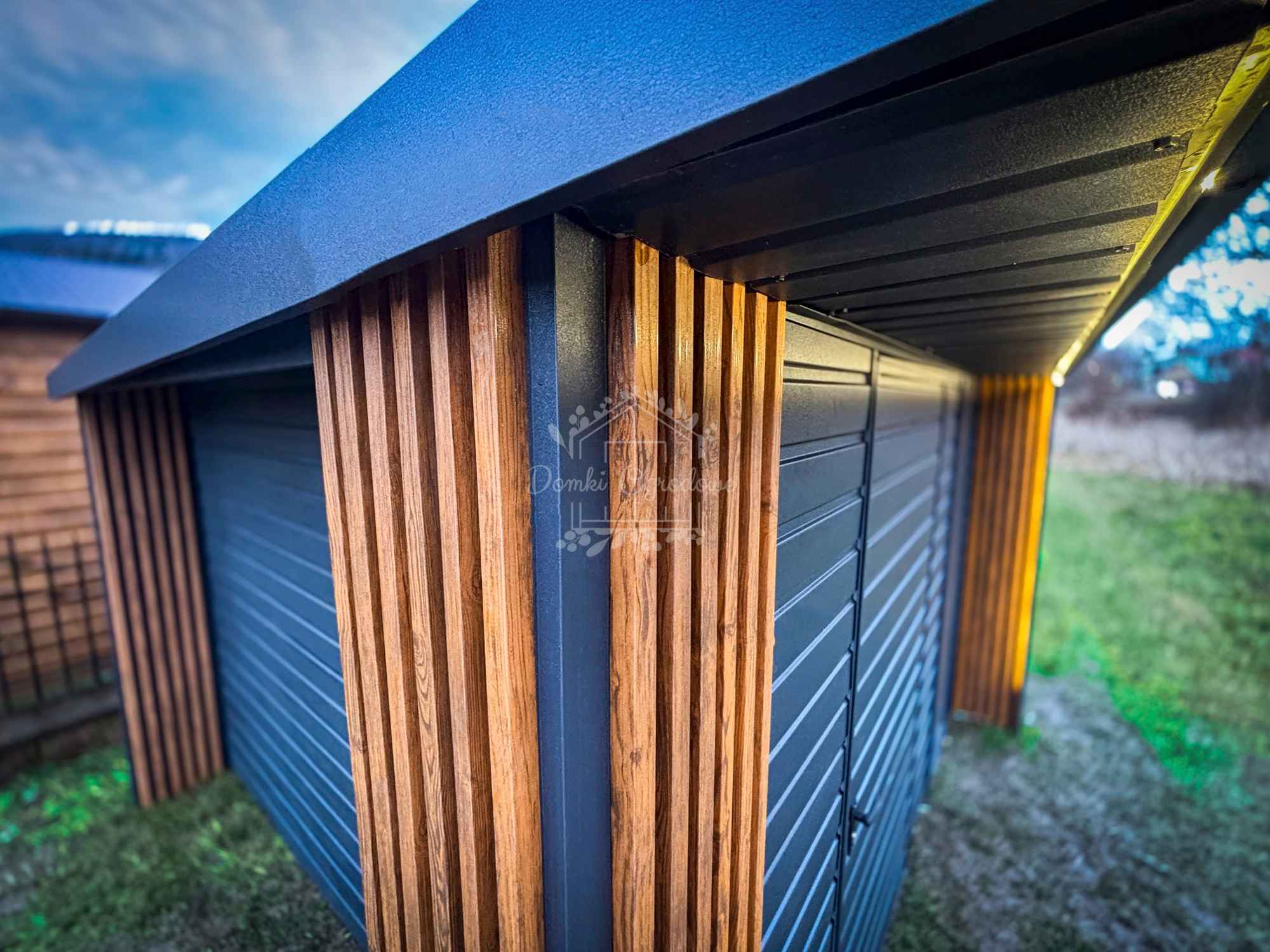 Domek ogrodowy PREMIUM 3x3m wiata   Dekor z lameli  Antracyt  ID905 Konin - zdjęcie 9