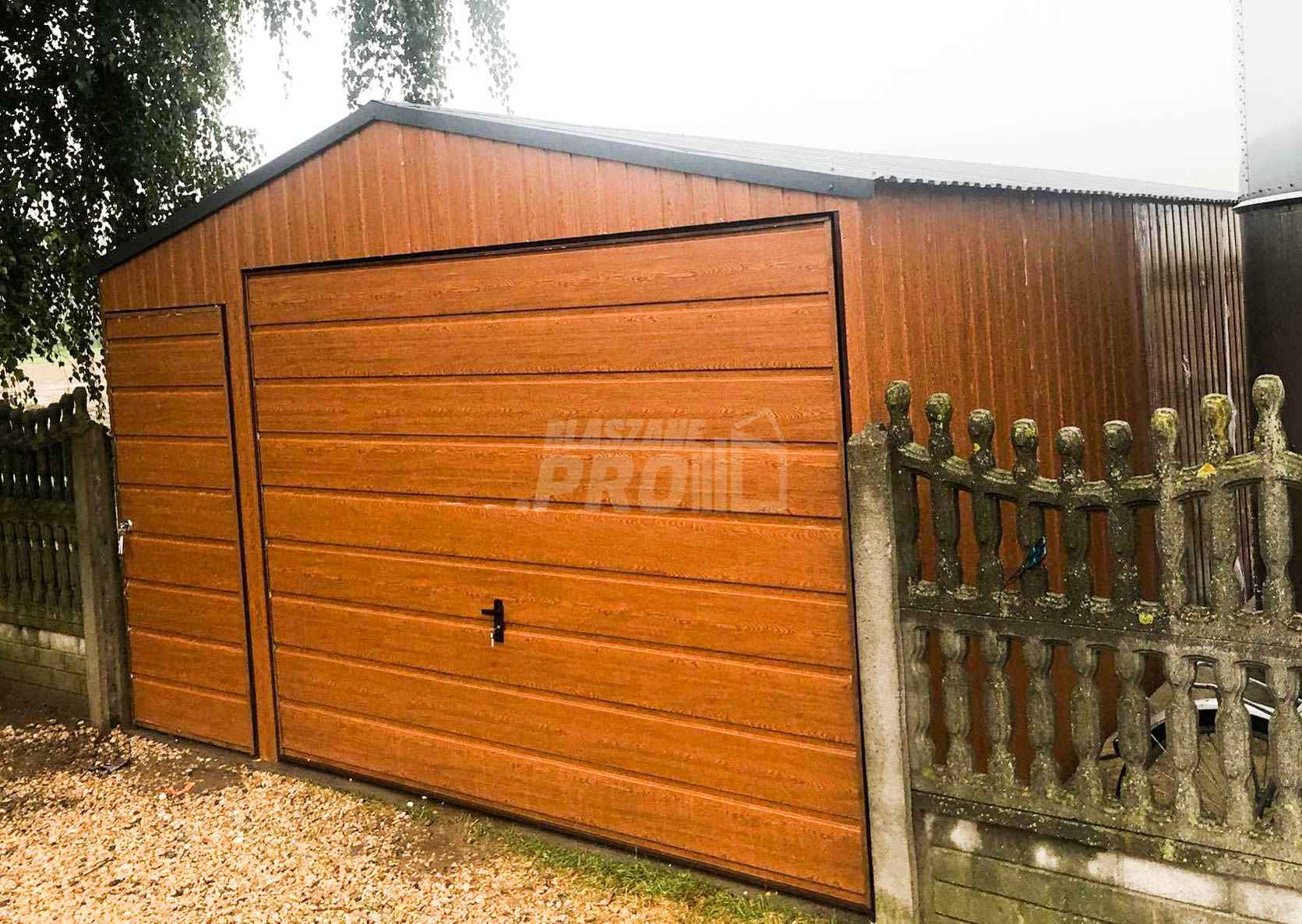 Garaż blaszany 4x6 Brama + drzwi drewnopodobny Dach dwuspadowy GP95 Toruń - zdjęcie 5