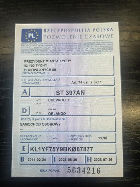 Orlando 2.0D 130km LT 7 FOTELI klima HAK serwis BEZWYPADEK 2011 Tychy - zdjęcie 7