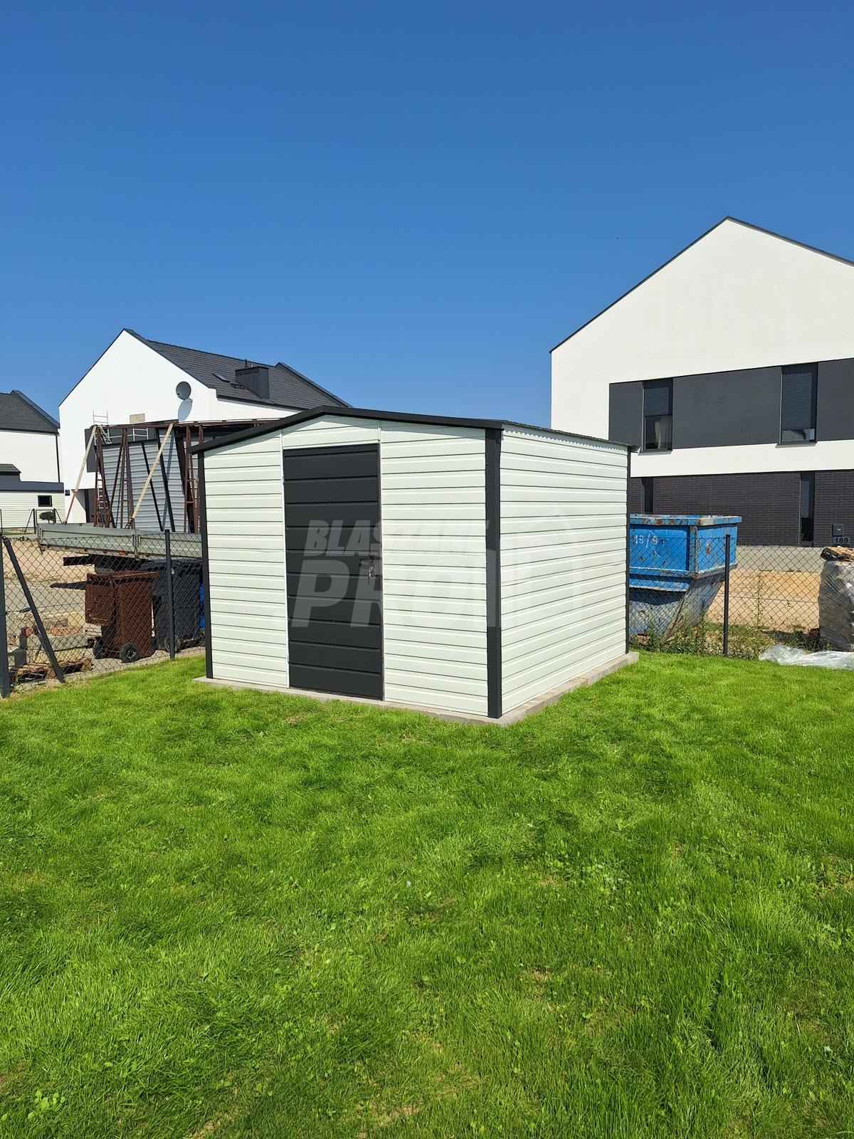 Schowek  Domek ogrodowy  3x3m antracyt - biały - dach dwuspadowy GP456 Bełchatów - zdjęcie 5