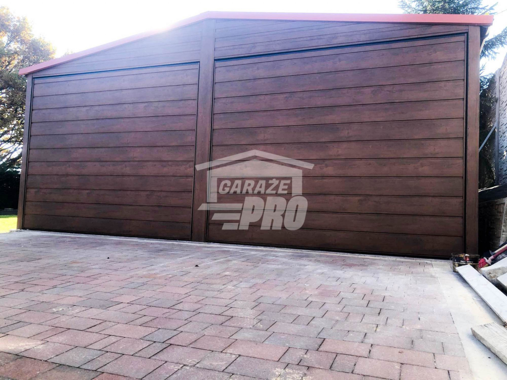 Garaż blaszany 6x6 2x Brama  drewnopodobny  Dach dwuspadowy GP111 Stare Miasto - zdjęcie 6