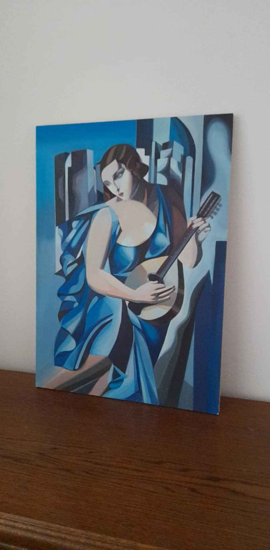 Tamara Łempicka- Z tamburynem - rękodzieło 50 na 70 cm Stare Miasto - zdjęcie 3