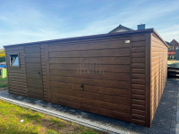 Garaż blaszany 5,5x6m  brama uchylna drzwi okno drewnopodobny TS1197 Łęczyca - zdjęcie 2