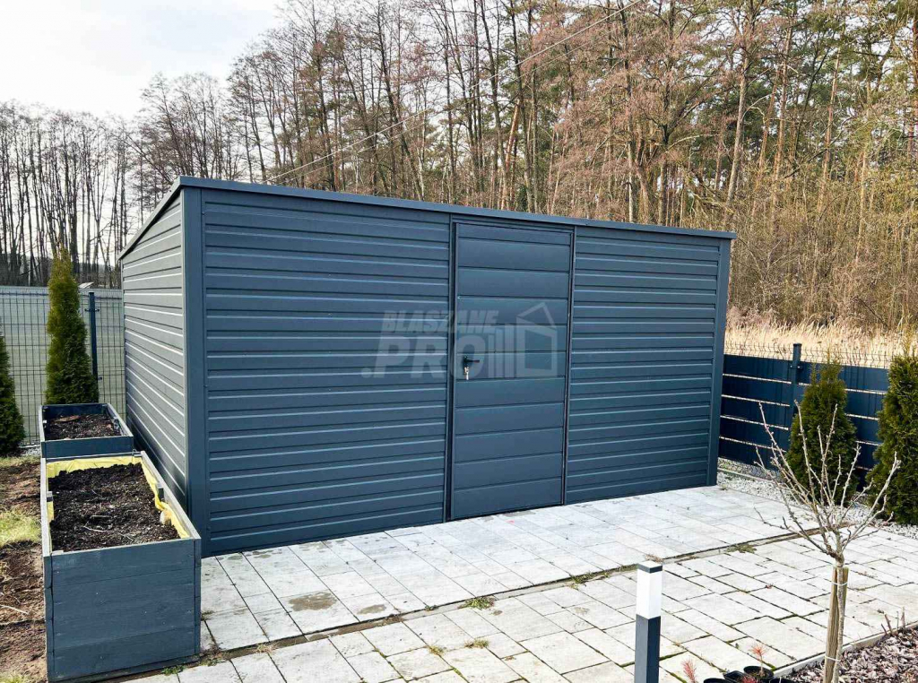 Domek Ogrodowy - Schowek 4x3,5  drzwi - Antracyt dach spad w tył GP262 Dąbrowa Górnicza - zdjęcie 3