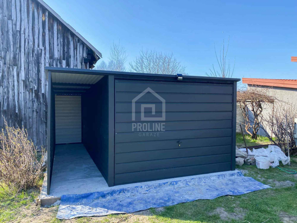 Garaż blaszany 3x4m -wiata 1m Brama uchylna  Dach spad w tył PLG171 Piotrków Trybunalski - zdjęcie 4