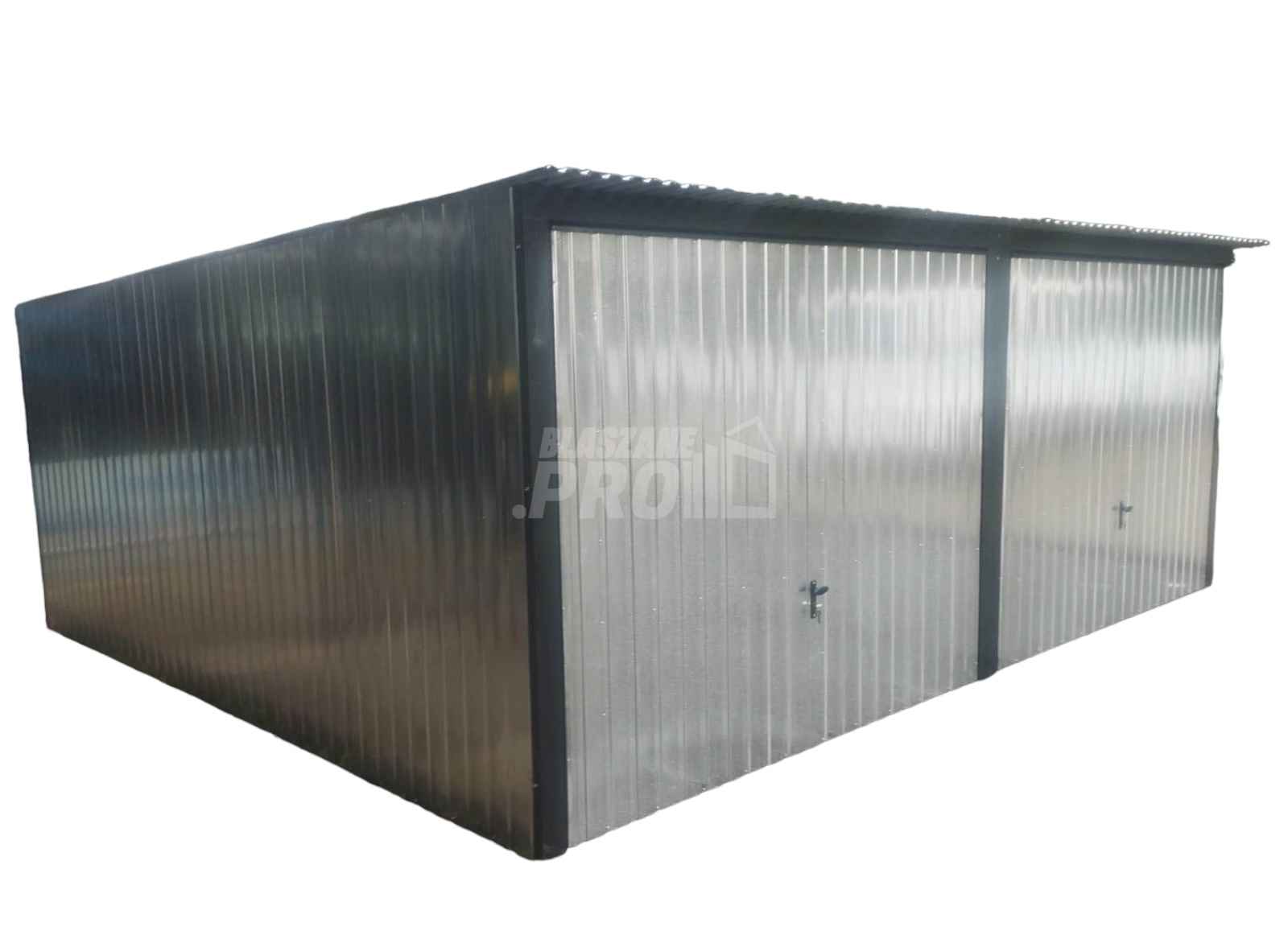 Garaż blaszany 6x5 2x Brama uchylna ocynk  spad w tył GP202 Rzeszów - zdjęcie 1