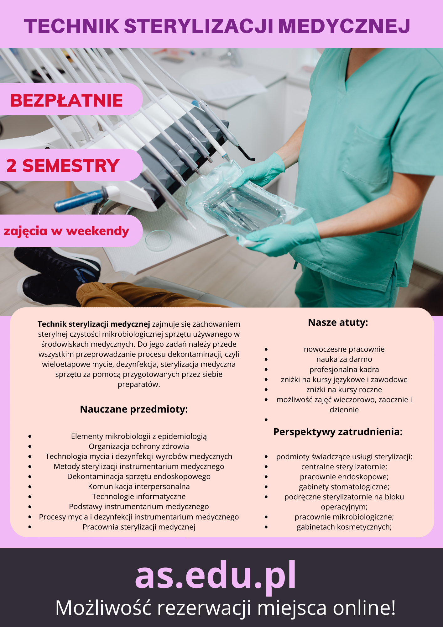 TECHNIK STERYLIZACJI MEDYCZNEJ - NAUKA ZA DARMO! Suwałki - zdjęcie 1