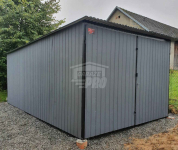 Garaż blaszany 3x4 - Brama - jasny szary - Dach spad w tył GP575 Międzyrzecz - zdjęcie 3