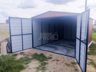 Garaż blaszany 3x5 Brama + drzwi -  Brąz  dwuspadowy GP210 Piła - zdjęcie 6