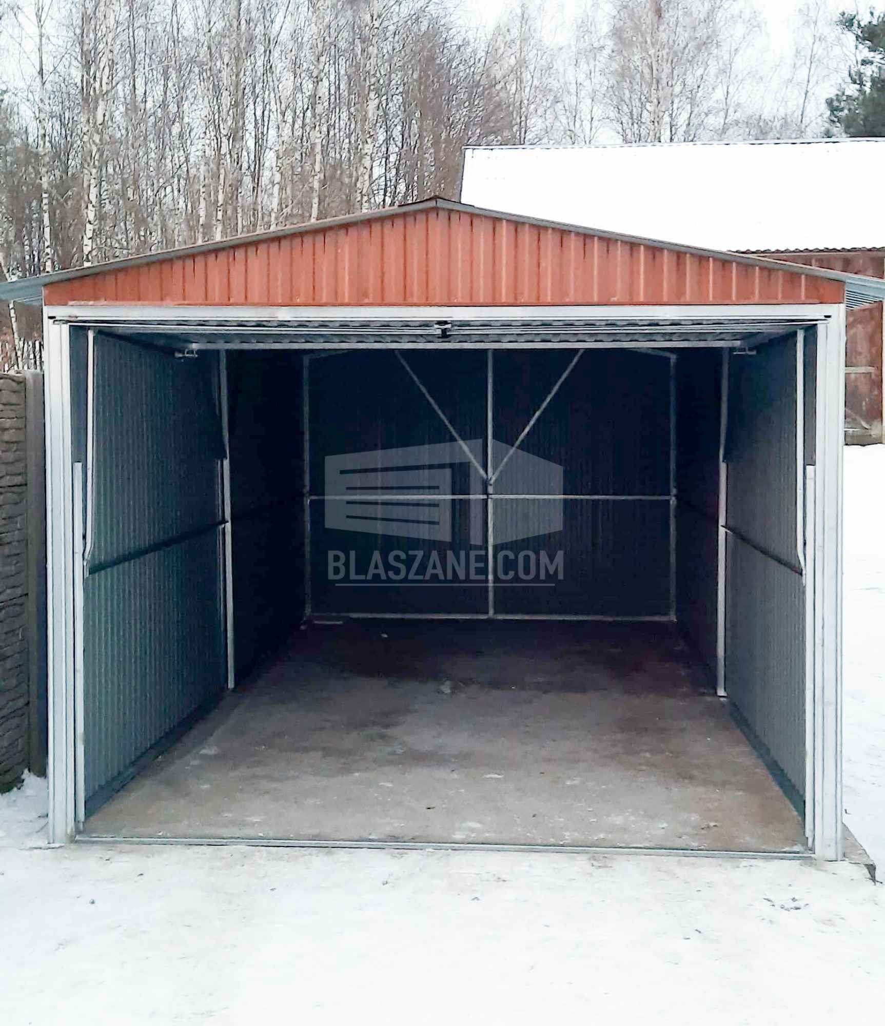 Garaż Blaszany 3x5 - Brama uchylna - jasny brąz dach dwuspadowy BL174 Piła - zdjęcie 3