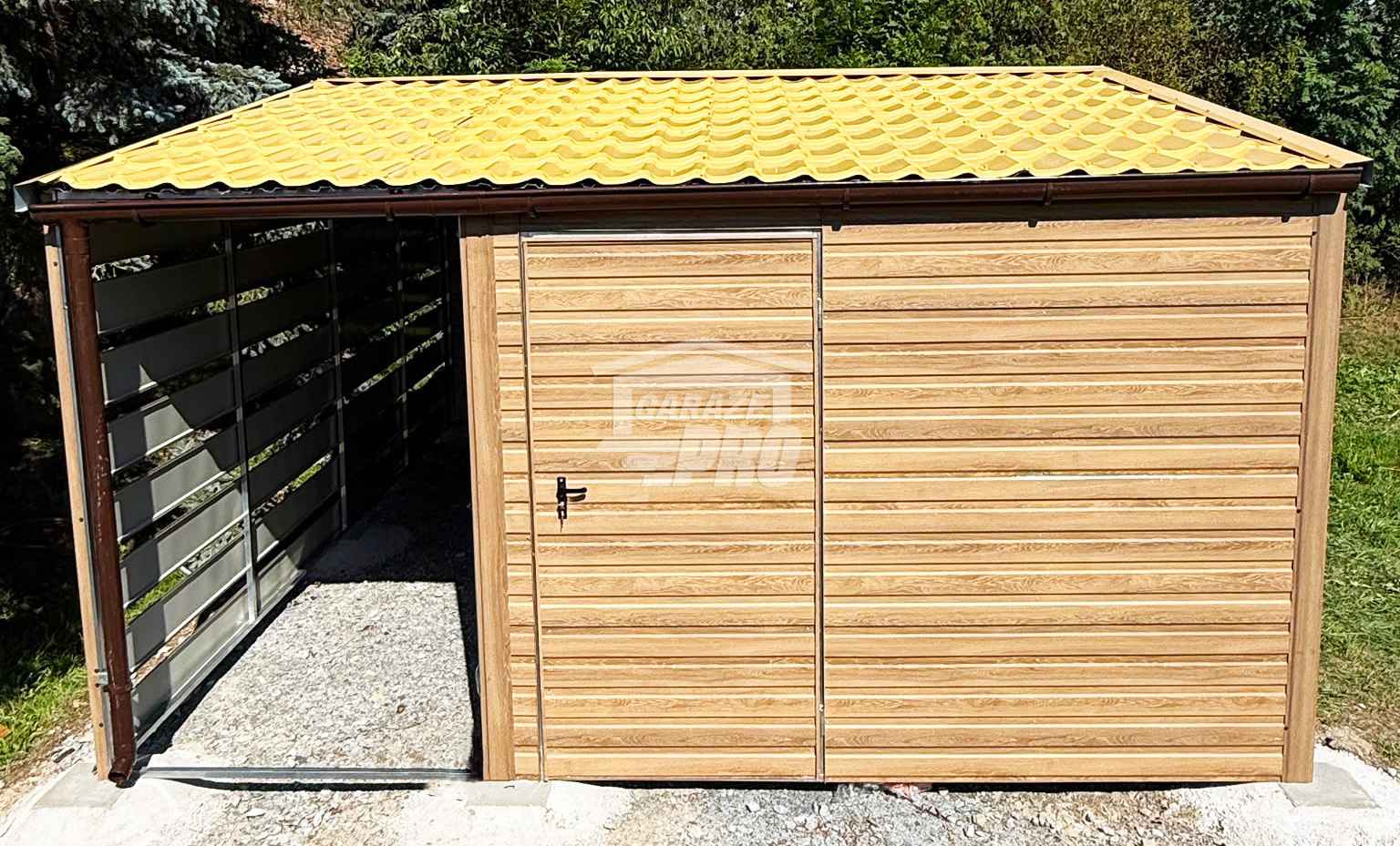 Domek ogrodowy 2,5x5 m + wiata 1,5x5 m drzwi 2x okno rynny GP755 Ruda Śląska - zdjęcie 2