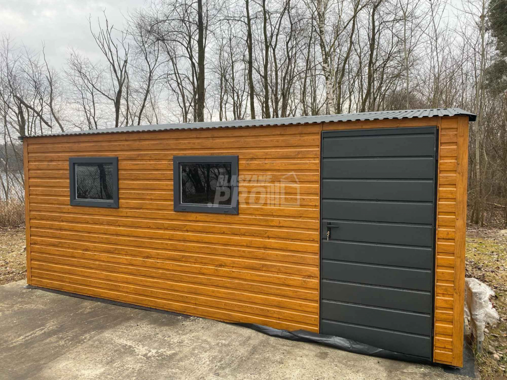 Schowek - Domek Ogrodowy 5x6m  2x okno -jasny orzech  spad w tył GP561 Niepołomice - zdjęcie 2