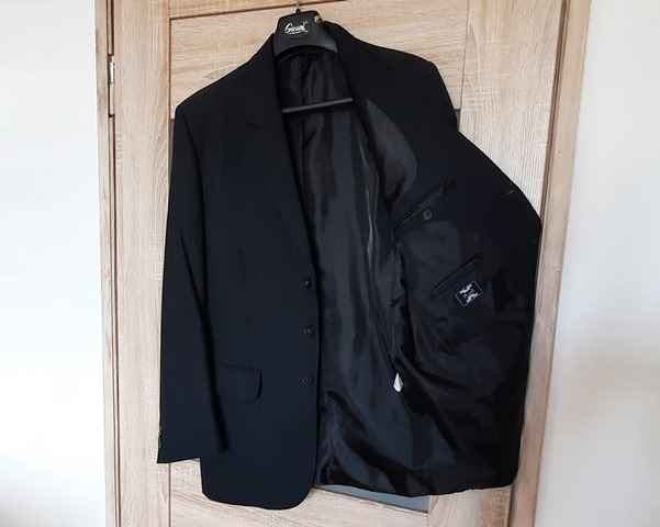 Marynarka męska, wełna granat-czarny, na 182 cm wzrostu - jak nowa Bielany - zdjęcie 9