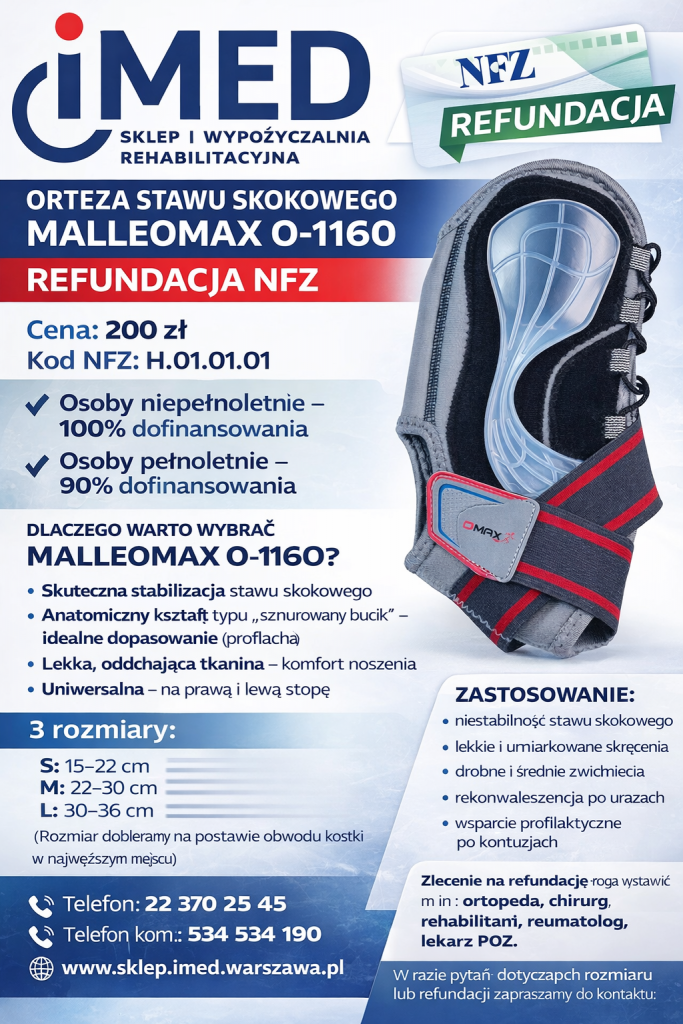 ORTEZA STAWU SKOKOWEGO MALLEOMAX O-1160 – REFUNDACJA NFZ Bemowo - zdjęcie 1