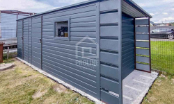 Schowek Domek Ogrodowy 5x2m +Wiata0,5m 2x Drzwi Okno spad w tył PLG158 Nowogard - zdjęcie 3