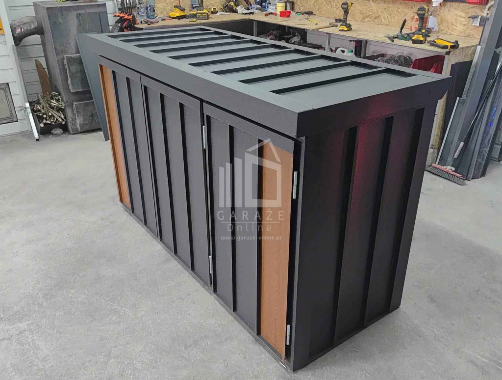 Zabudowa koszy na śmieci wiata śmietnikowa 177x65x110 cm 3x120L ID1150 Pabianice - zdjęcie 4