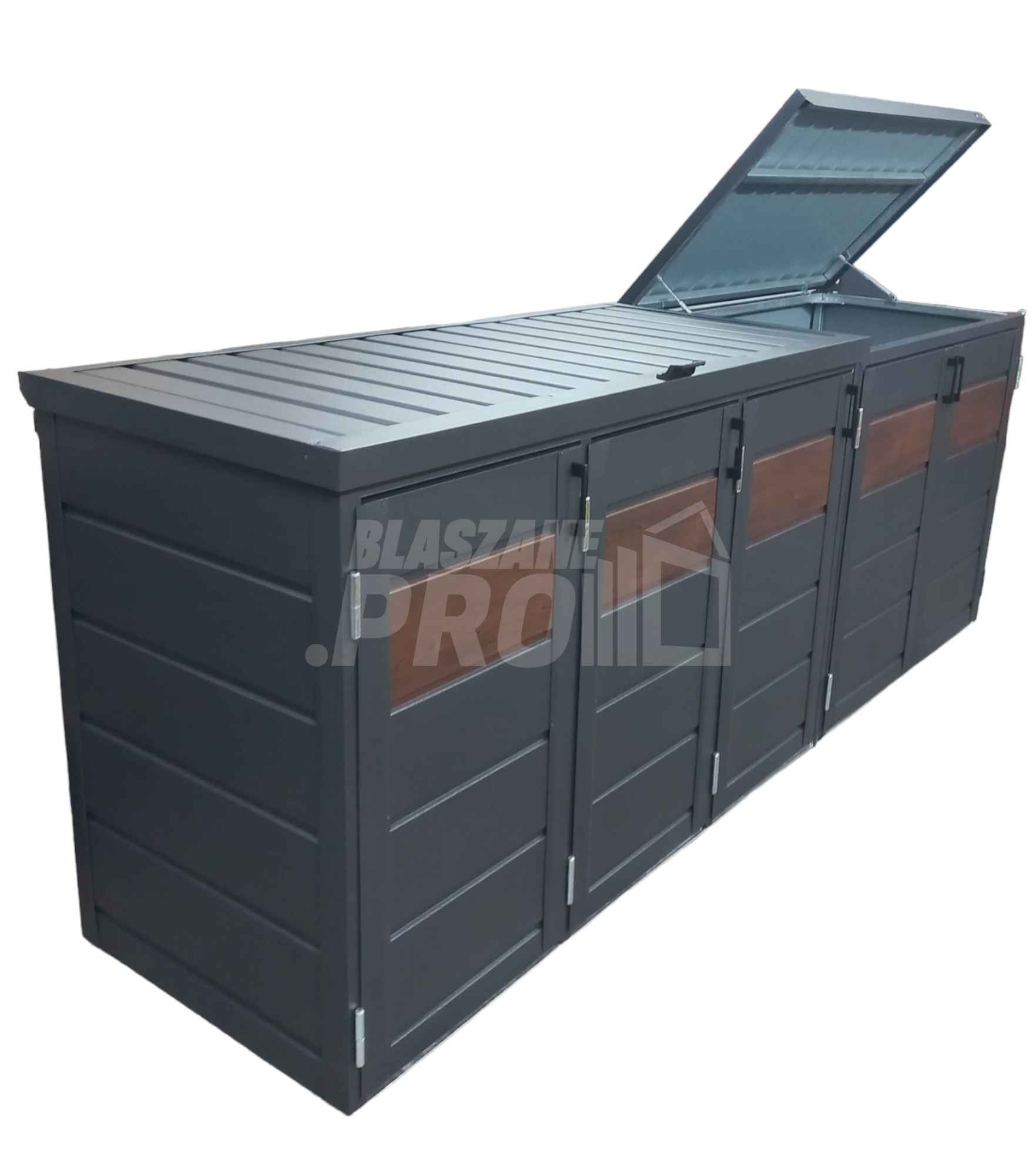 Zabudowa koszy na śmieci wiata śmietnikowa 345x80x120 cm 5x240L GP343 Iława - zdjęcie 1