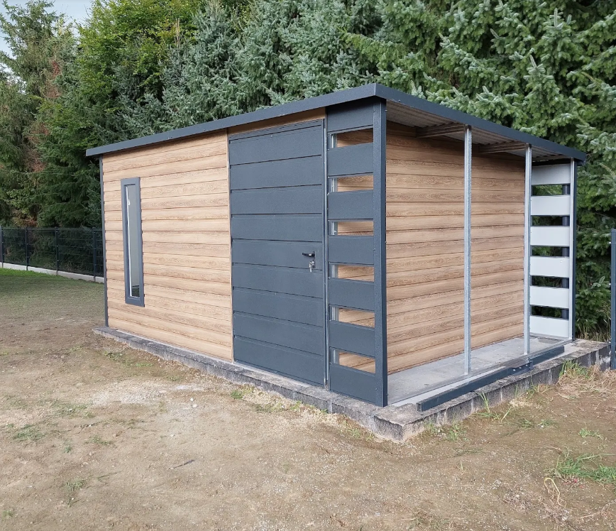 Domek Schowek Ogrodowy z wiatą 4.5x3m drewnopodobny Winchester PREMIUM Puławy - zdjęcie 3