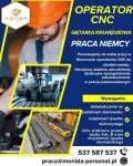 Praca w Niemczech od zaraz, świetne warunki. Operator CNC